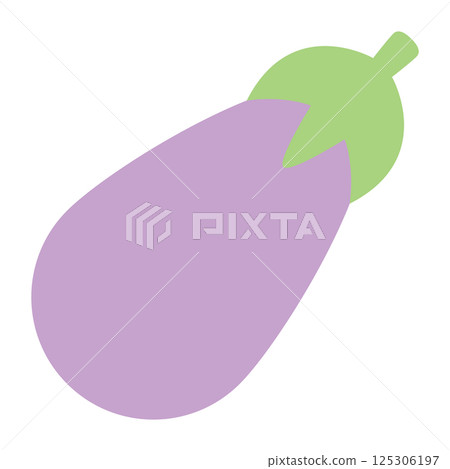 柔和色彩蔬菜插畫：茄子 125306197