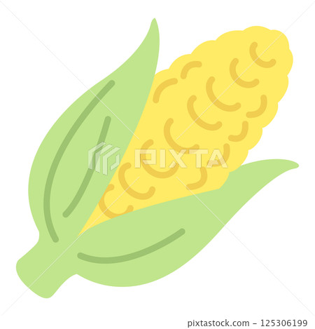Soft color vegetable illustration: Corn 125306199