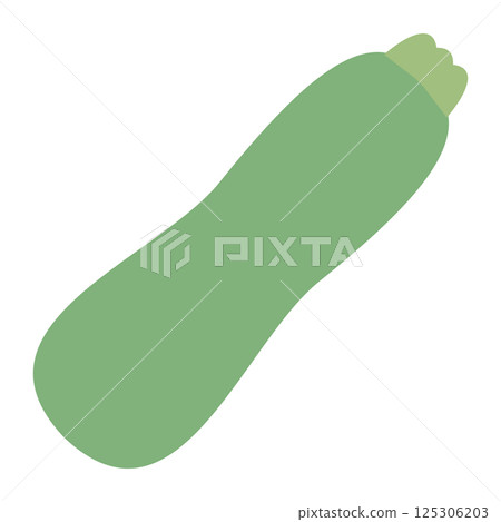 柔和色彩的蔬菜插圖：西葫蘆 125306203