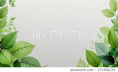 《AI圖像》綠葉背景素材 125306229