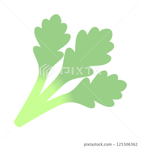 Soft color vegetable illustration: Shungiku Soft color vegetable illustration: Shungiku 125306362