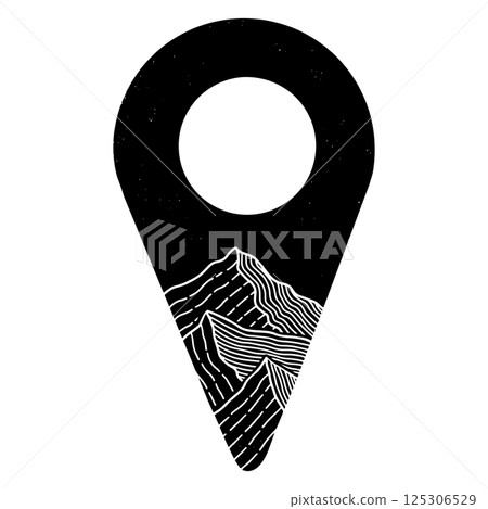 Hand-drawn location pin icon in doodle style. This black and white sketch represents a map pointer used for marking places, GPS, and navigation. Hand-drawn location pin icon in doodle style. This black and white sketch represents a map pointer used for marking places, GPS, and navigation. 125306529