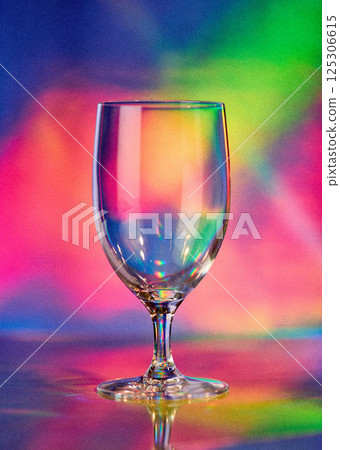 empty glass on colorful background empty glass on colorful background 125306615