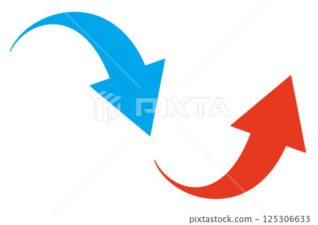 Up arrow and down arrow illustration set Up arrow and down arrow illustration set 125306633