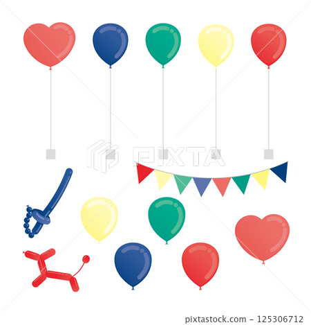 一套可愛的彩色氣球 一套可愛的彩色氣球 125306712