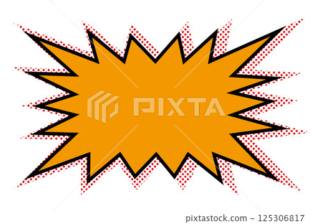 鋸齒狀炸彈方形對話泡泡框/點橘色 125306817