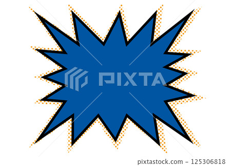 鋸齒狀炸彈方形語音氣泡框/點，藍色 125306818