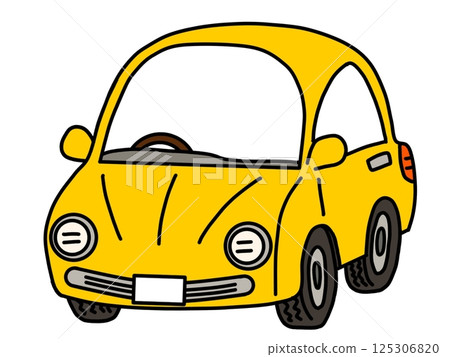 可愛的黃色汽車 125306820