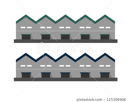 倉庫和工廠圖像插圖集 125306906