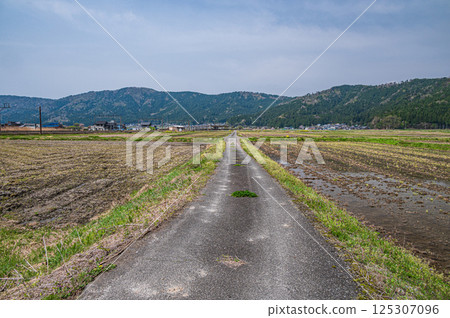 Spring rural scenery in the Kohoku region of Shiga Prefecture, Nagahama City 125307096
