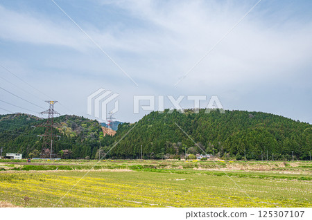 滋賀縣長濱市湖北地區的春季田園風光 滋賀縣長濱市湖北地區的春季田園風光 125307107