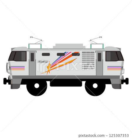 玩具式 EF510 電力機車的向量插圖 玩具式 EF510 電力機車的向量插圖 125307353