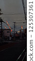 Construction at dusk 125307361