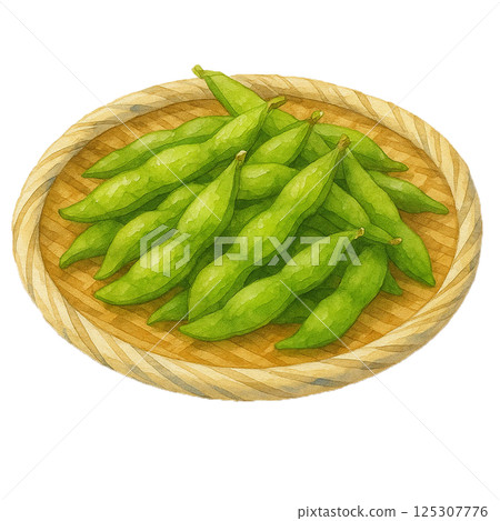 水彩插畫：濾鍋裡的毛豆（食物） 125307776
