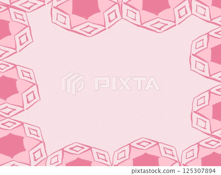 Pink geometric frame Pink geometric frame 125307894