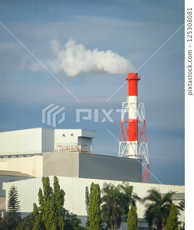 Smoke from factory pipe. 125308081