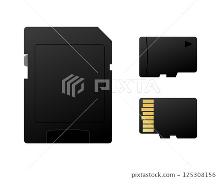 Sd and micto sf cards with adapter, front side Sd and micto sf cards with adapter, front side 125308156