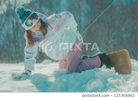 滑雪板 女生 女孩 125308862