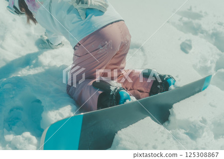 滑雪板 滑雪者 女生 125308867