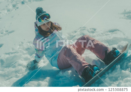 滑雪板 滑雪者 女生 125308875