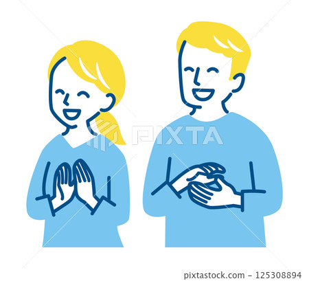 Men and women clapping 125308894