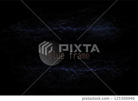 Illustration with isolated abstract blue frame with wave pattern on black background Illustration with isolated abstract blue frame with wave pattern on black background 125308946