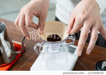 Preparing to brew coffee 125309078