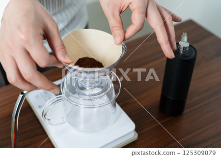 Preparing to brew coffee 125309079