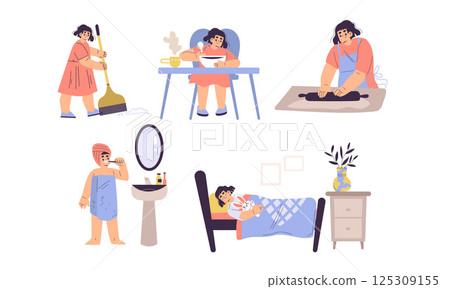 Daily Life Activities Illustrated in a Fun and Engaging Style for Everyone to Enjoy Daily Life Activities Illustrated in a Fun and Engaging Style for Everyone to Enjoy 125309155