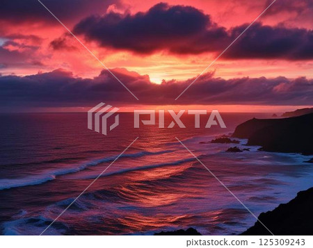 日落和海岸 125309243