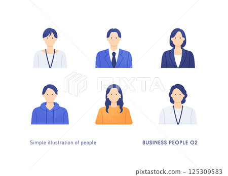 Simple and easy-to-use male and female icons. Vector illustration material of young business people. Simple and easy-to-use male and female icons. Vector illustration material of young business people. 125309583