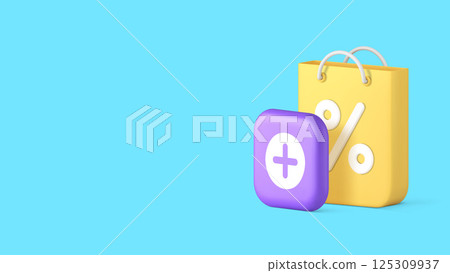 Shopping sale discount add goods purchase order price off clearance banner vector illustration Shopping sale discount add goods purchase order price off clearance banner vector illustration 125309937