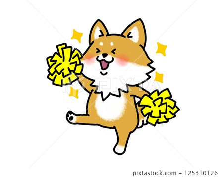 Cute Shiba Inu Cheerleader Cute Shiba Inu Cheerleader 125310126