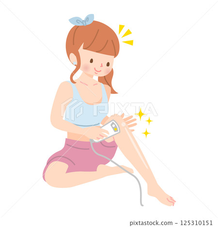 年輕女子自己脫腿毛 年輕女子自己脫腿毛 125310151