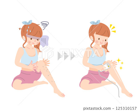 年輕女子自己脫腿毛 125310157