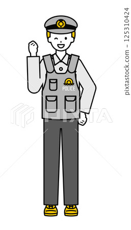 Full body pose_Simple police officer male 05 125310424