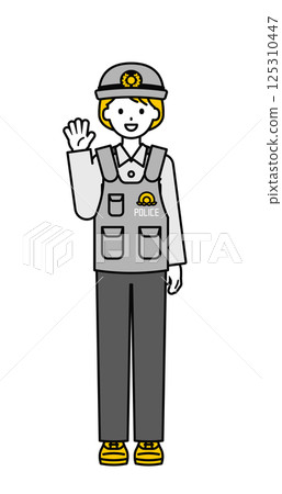 Full body pose_simple police officer woman 02 125310447