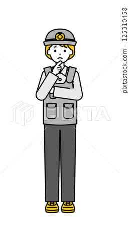 Full body pose_simple police officer woman 13 Full body pose_simple police officer woman 13 125310458