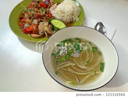 Com Duy Ga Chua Ngot and Vietnamese soup Com Duy Ga Chua Ngot and Vietnamese soup 125310568