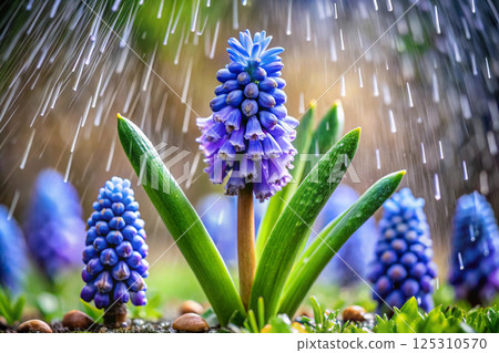 the first flowers of the grass 125310570