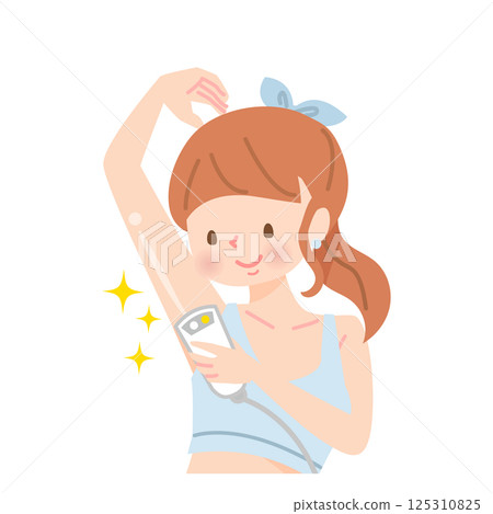 一名年輕女子正在拔除自己的腋毛 125310825