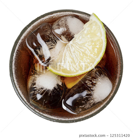 alcoholic cocktail with rum, ice and lime alcoholic cocktail with rum, ice and lime 125311420