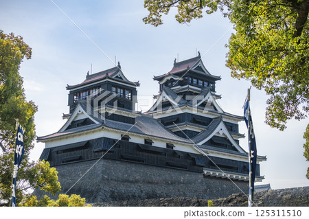 從加藤神社眺望雄偉的熊本城塔 從加藤神社眺望雄偉的熊本城塔 125311510