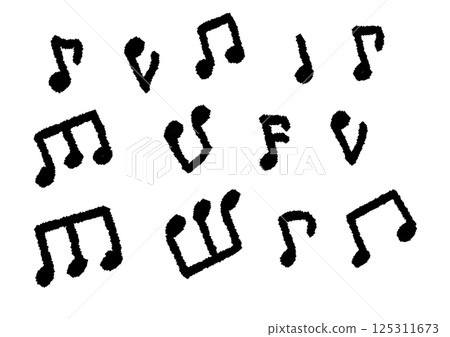 可愛的音符剪影 可愛的音符剪影 125311673