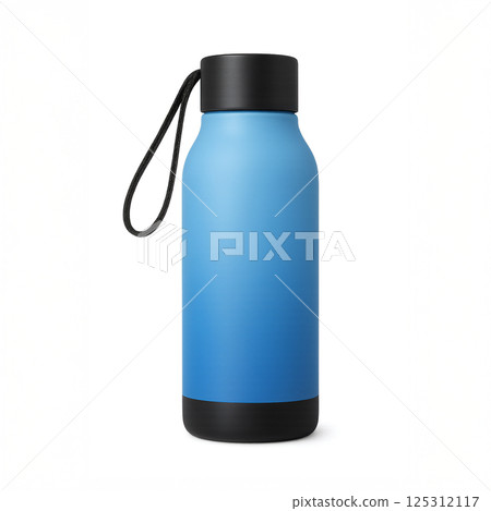 Thermos flask, water bottle, stainless steel bottle mockup 125312117