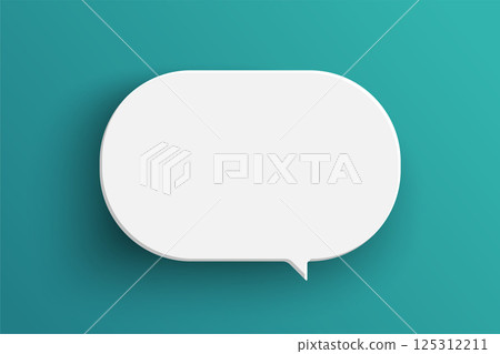 White oval speech bubble on green background White oval speech bubble on green background 125312211