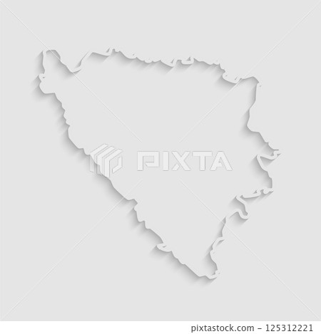 Map Bosnia Herzegovina, abstract inner shadow 125312221