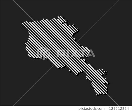 Abstract map Armenia, parallel grey lines 125312224