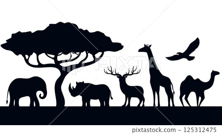 animal silhouettes 125312475