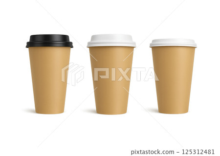 Coffee paper cup with lid mockup Coffee paper cup with lid mockup 125312481